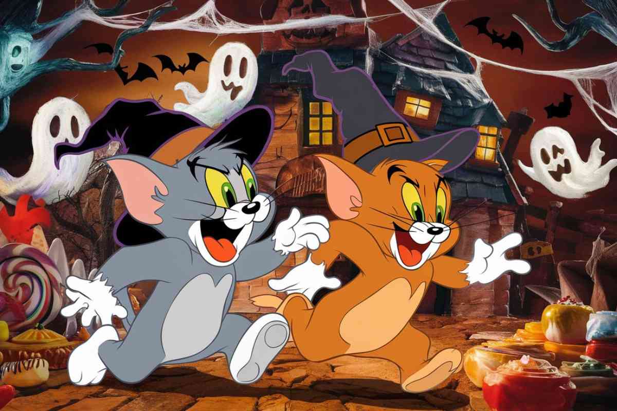 Tom and Jerry Mouse Scares House Lady GIF