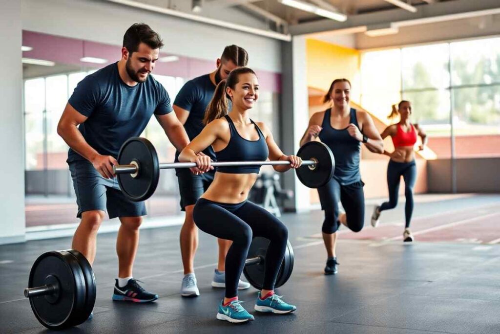 working out with two guys . romina boudoir